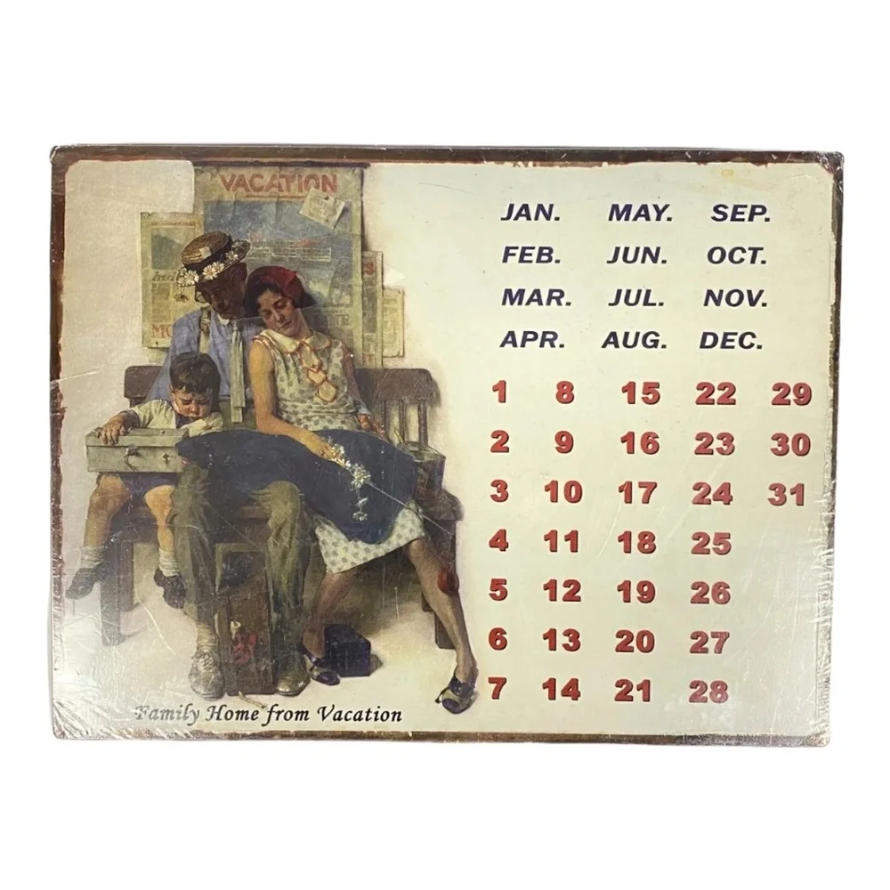 NY Post‎ Perpetual Calendar 14x10in Metal Calendar Vintage Retro Art Decor NEW